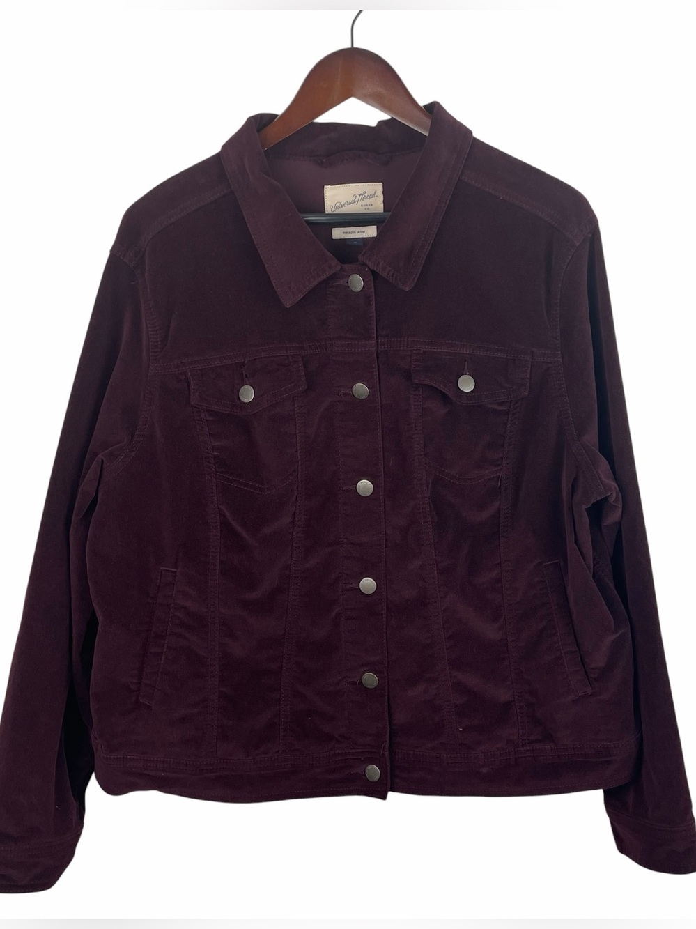Universal Thread | Burgundy Freeborn Button Jean Style Jacket